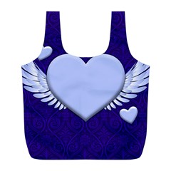 Background Texture Heart Wings Full Print Recycle Bags (l) 