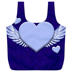 Background Texture Heart Wings Full Print Recycle Bags (l) 