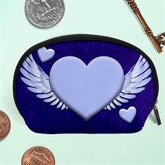 Background Texture Heart Wings Accessory Pouches (large) 