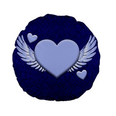 Background Texture Heart Wings Standard 15  Premium Flano Round Cushions