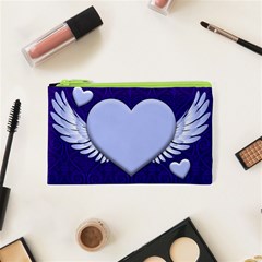 Background Texture Heart Wings Cosmetic Bag (xs)