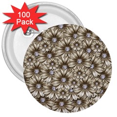 Background Flowers 3  Buttons (100 Pack)  by Sapixe