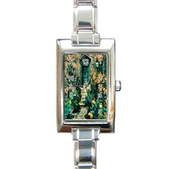 Porch Door Stairs House Rectangle Italian Charm Watch by Sapixe