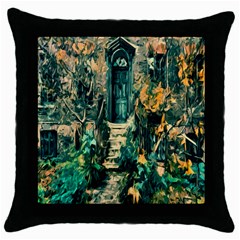 Porch Door Stairs House Throw Pillow Case (black) by Sapixe