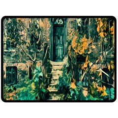 Porch Door Stairs House Double Sided Fleece Blanket (large)  by Sapixe