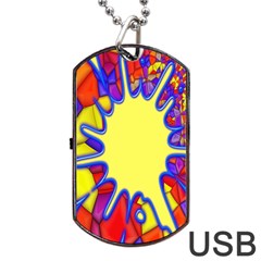 Embroidery Dab Color Spray Dog Tag Usb Flash (two Sides) by Sapixe