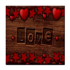 Background Romantic Love Wood Tile Coasters by Sapixe