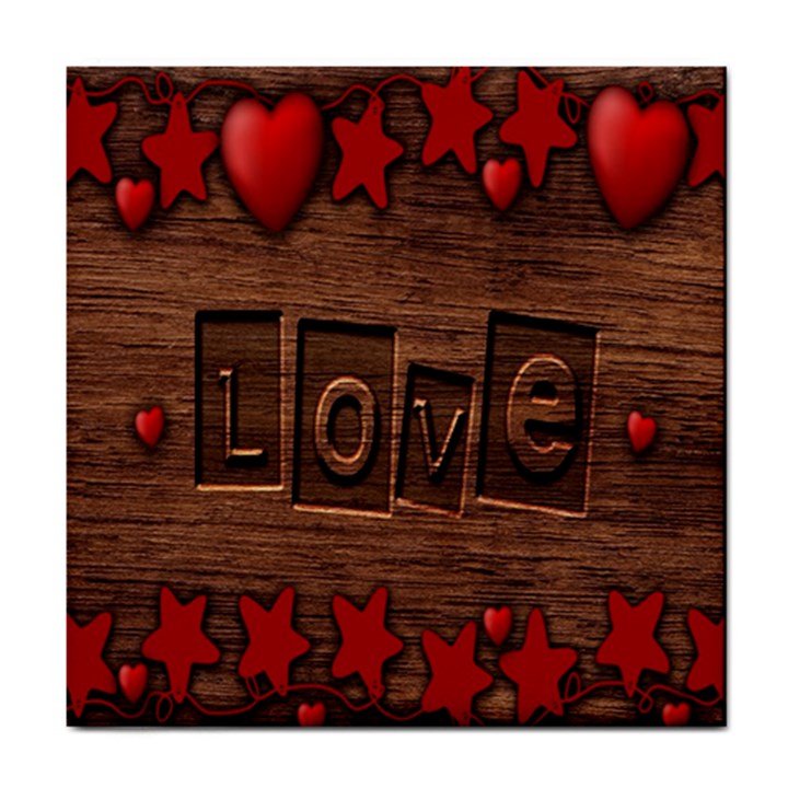 Background Romantic Love Wood Tile Coasters