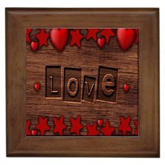 Background Romantic Love Wood Framed Tiles by Sapixe