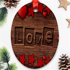 Background Romantic Love Wood Ornament (oval) by Sapixe