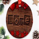 Background Romantic Love Wood Ornament (Oval) Front