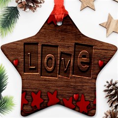 Background Romantic Love Wood Ornament (star) by Sapixe