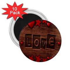 Background Romantic Love Wood 2 25  Magnets (10 Pack)  by Sapixe