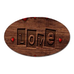 Background Romantic Love Wood Oval Magnet by Sapixe