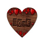 Background Romantic Love Wood Heart Magnet Front