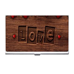 Background Romantic Love Wood Business Card Holders by Sapixe