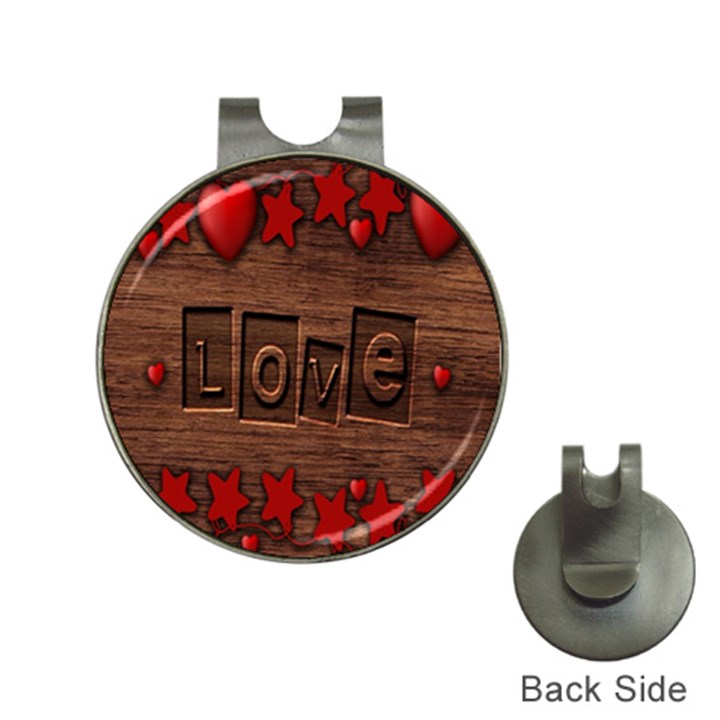 Background Romantic Love Wood Hat Clips with Golf Markers