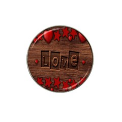 Background Romantic Love Wood Hat Clip Ball Marker by Sapixe