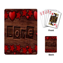 Background Romantic Love Wood Playing Card by Sapixe