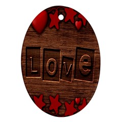 Background Romantic Love Wood Oval Ornament (two Sides) by Sapixe