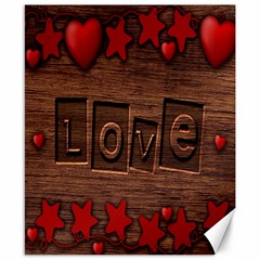 Background Romantic Love Wood Canvas 8  X 10  by Sapixe