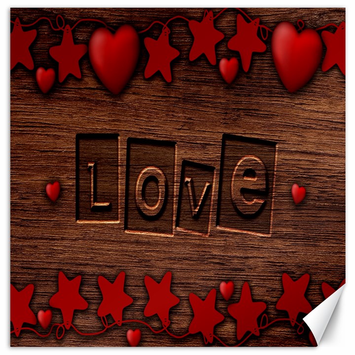 Background Romantic Love Wood Canvas 12  x 12  