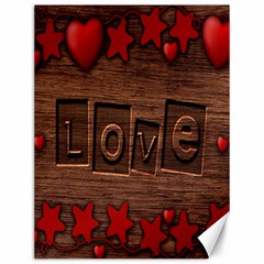 Background Romantic Love Wood Canvas 12  X 16   by Sapixe