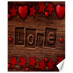 Background Romantic Love Wood Canvas 16  X 20   by Sapixe