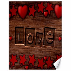 Background Romantic Love Wood Canvas 18  X 24   by Sapixe