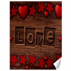 Background Romantic Love Wood Canvas 36  X 48   by Sapixe