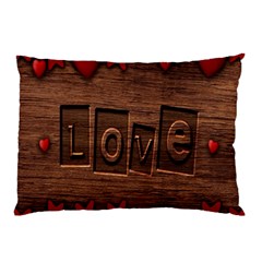 Background Romantic Love Wood Pillow Case by Sapixe