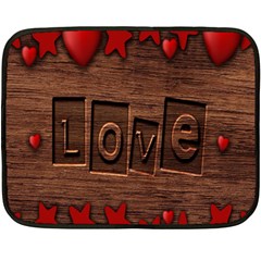 Background Romantic Love Wood Fleece Blanket (mini) by Sapixe