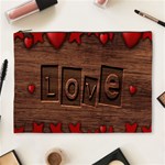 Background Romantic Love Wood Cosmetic Bag (XL) Front