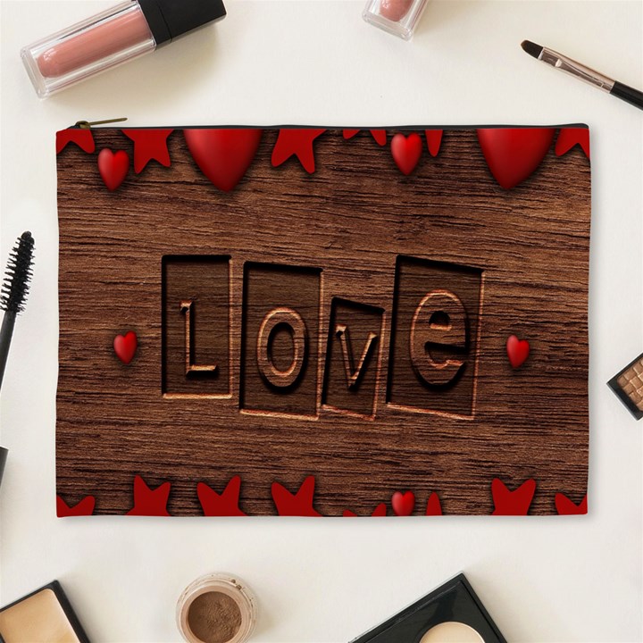 Background Romantic Love Wood Cosmetic Bag (XL)