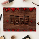 Background Romantic Love Wood Cosmetic Bag (XL) Back