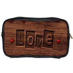 Background Romantic Love Wood Toiletries Bags 2-side by Sapixe