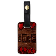 Background Romantic Love Wood Luggage Tags (one Side)  by Sapixe