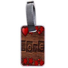 Background Romantic Love Wood Luggage Tags (two Sides) by Sapixe