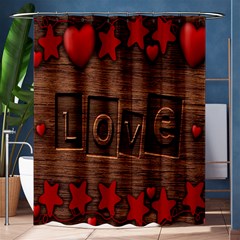 Background Romantic Love Wood Shower Curtain 60  X 72  (medium)  by Sapixe