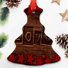 Background Romantic Love Wood Ornament (christmas Tree)  by Sapixe