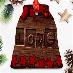 Background Romantic Love Wood Ornament (bell) by Sapixe