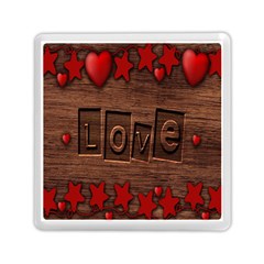 Background Romantic Love Wood Memory Card Reader (square)  by Sapixe