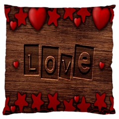 Background Romantic Love Wood Large Cushion Case (one Side) by Sapixe