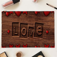 Background Romantic Love Wood Cosmetic Bag (xxl)  by Sapixe