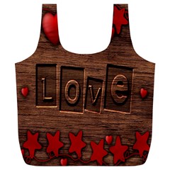 Background Romantic Love Wood Full Print Recycle Bags (l)  by Sapixe