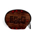 Background Romantic Love Wood Accessory Pouches (Small)  Front