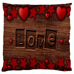 Background Romantic Love Wood Large Flano Cushion Case (one Side) by Sapixe