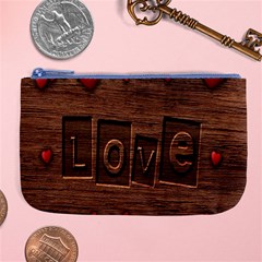 Background Romantic Love Wood Large Coin Purse by Sapixe