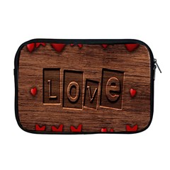 Background Romantic Love Wood Apple Macbook Pro 17  Zipper Case by Sapixe