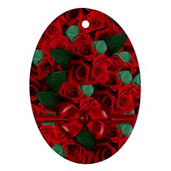 Floral Flower Pattern Art Roses Ornament (Oval)